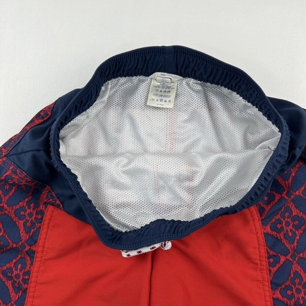 Lands End Color Block Board Shorts In Navy/Red - Picture 6 of 9